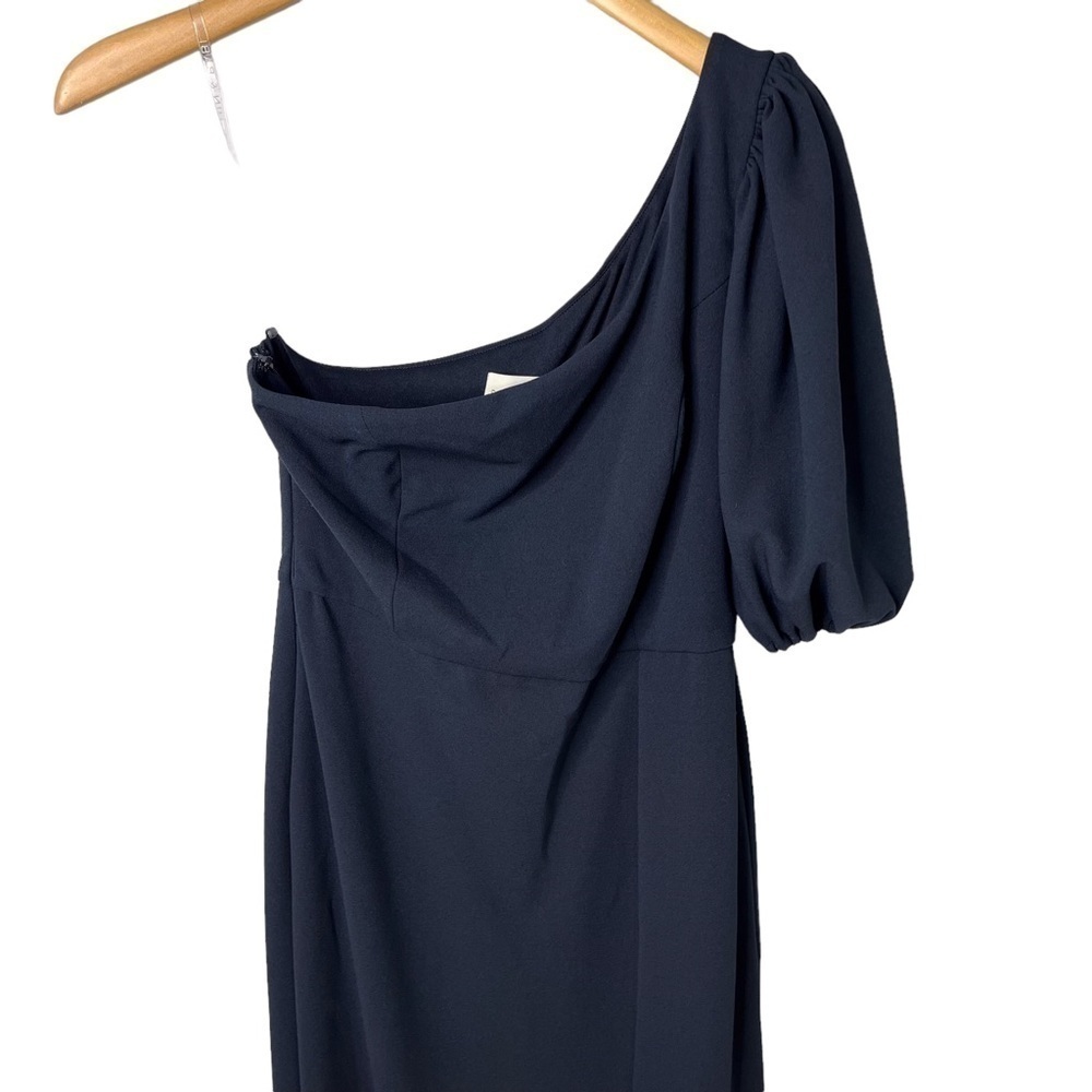 Sachin & Babi Nadia One Shoulder Gown Navy Blue Size 2 Leg Slit A Line - Picture 4 of 6
